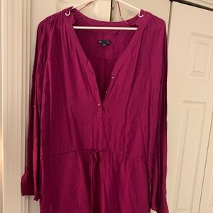 Dark Pink Dress with tie at waist